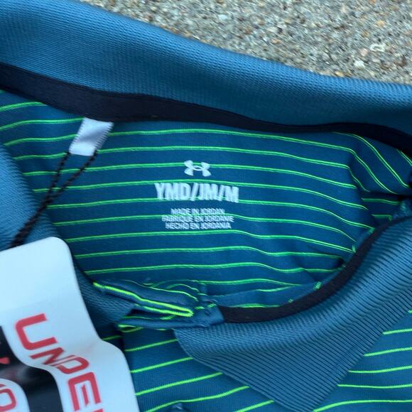 Under Armour Youth Performance Polo - Blue, Green, Yellow - Picture 3 of 6